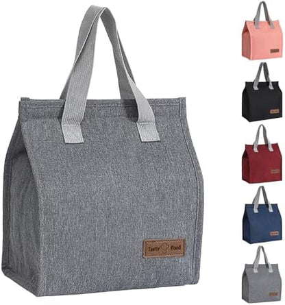 Lunch Bags for Women Men, Reusable Insulated Leakproof Lunch Box Bag for Adult Kids, Small Cooler Bag for Work School Picnic Travel (Black) - PuriLite