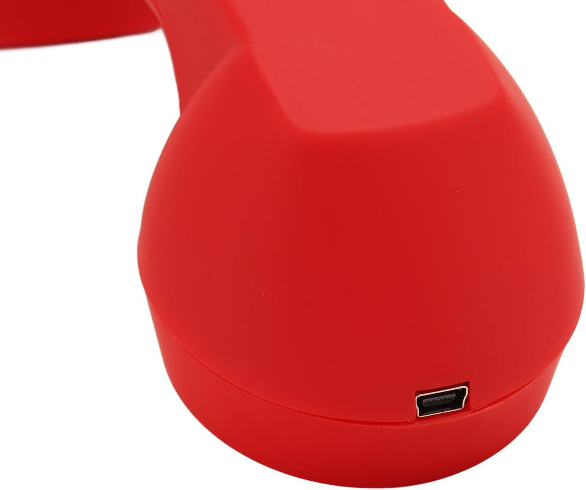 Qiilu Retro Telephone Handset for Mobile Phones - Rechargeable Radiation Proof Handset Receiver with USB Charging (Red) - PuriLite