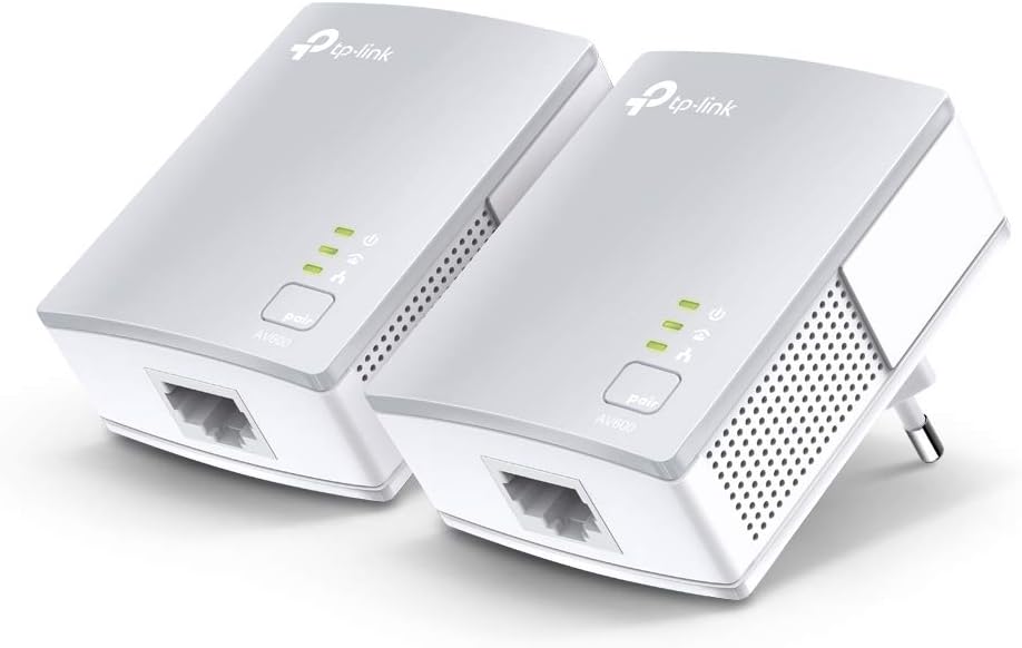 TP-Link AV1000 Powerline Ethernet Adapter(TL-PA7017P KIT) - Gigabit Port, Plug and Play, Extra Power Socket for Additional Devices, Ideal for Smart TV - PuriLite