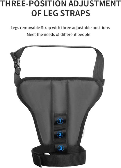 Drop Leg Bag Motorcycle Waist Pack Pouch Waterproof Riding Cycling Thigh Tactical Bag with Hard Shell for Men, Motorcycle Side Pouch Phone Storage Hip Fanny Pack Bags, Black, Large, Style B - PuriLite