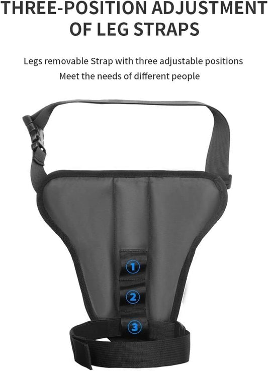 Drop Leg Bag Motorcycle Waist Pack Pouch Waterproof Riding Cycling Thigh Tactical Bag with Hard Shell for Men, Motorcycle Side Pouch Phone Storage Hip Fanny Pack Bags, Black, Large, Style B - PuriLite