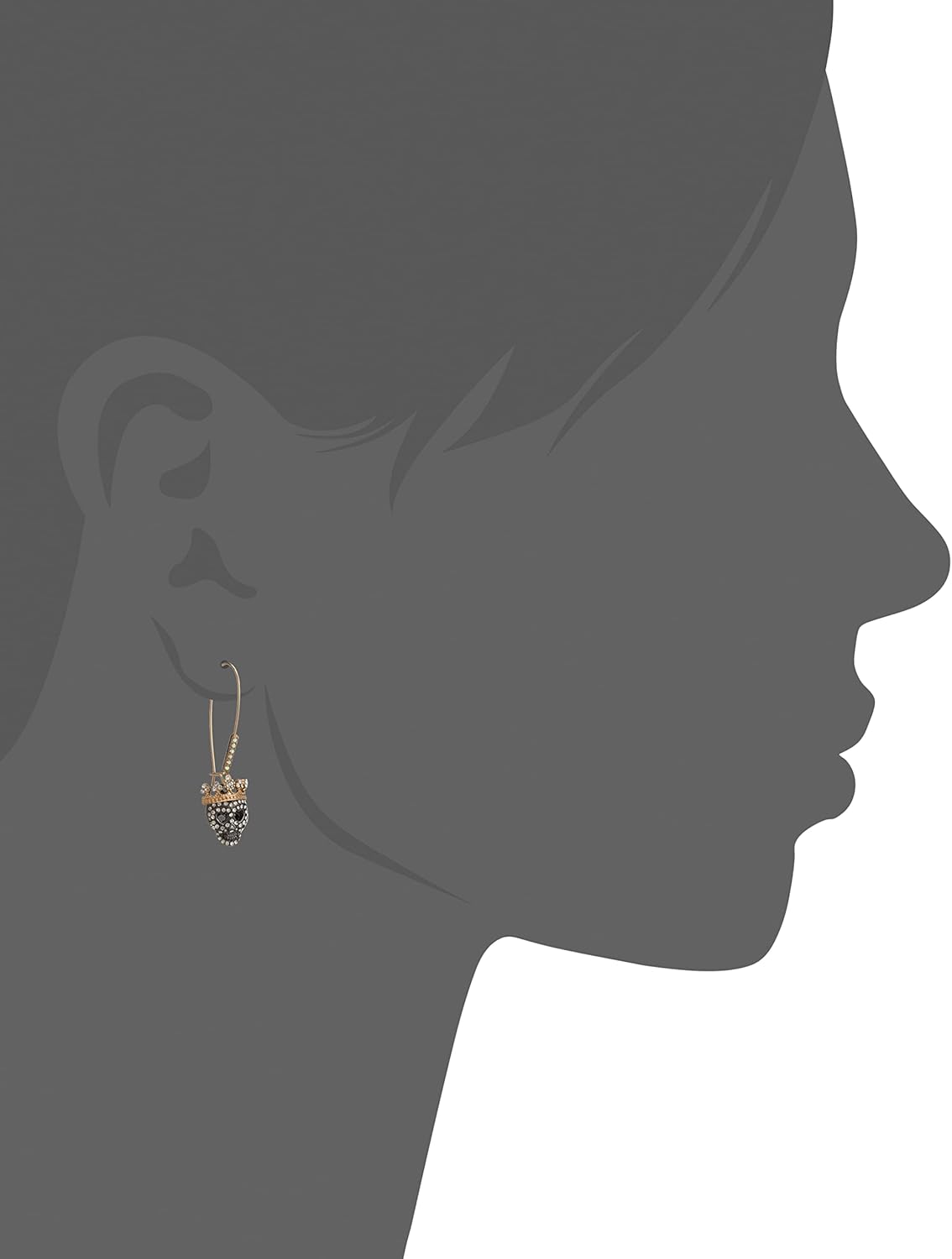Betsey Johnson Pave Skull Long Drop Earring - PuriLite