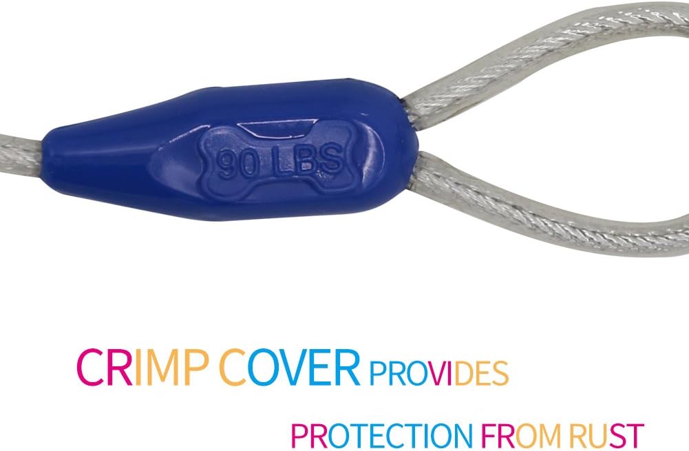 Petest 25ft Reflective Tie-Out Cable for Small Dogs Up to 35 Pounds - PuriLite