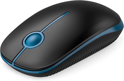 Wireless Mouse, Vssoplor 2.4G Slim Portable Computer Mice with Nano Receiver for Notebook, PC, Laptop, Computer (Black and Gray) - PuriLite