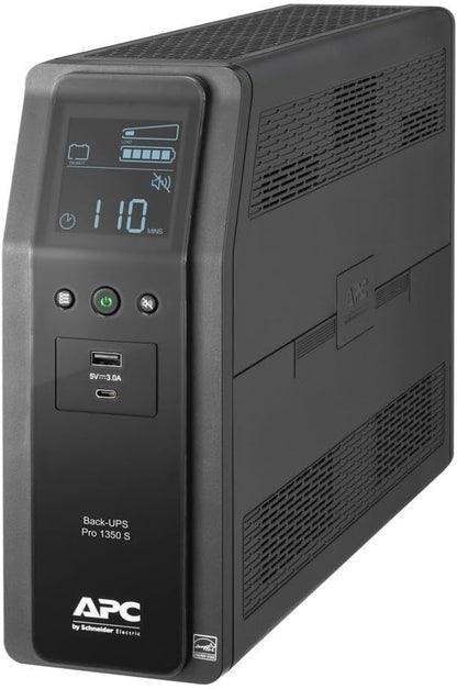 APC BR1000MS Sine Wave UPS Battery Backup & Surge Protector, 1000VA, Backups Pro, Black - PuriLite