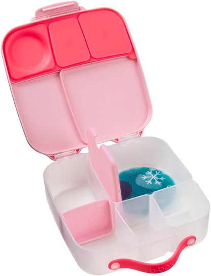 b.box 5-Compartment bento Style Lunch Box for Kids, Toddlers, Childrens, BPA-Free Food Storage Container with Cooler Pack, ON-The-GO Food Box with Handles Included Custom Divider, Lemon Twist - PuriLite