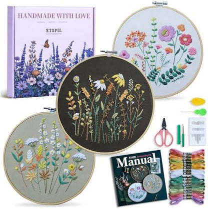 Purilite Select 3 Pack Beginner Embroidery Kits - PuriLite