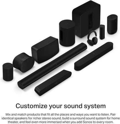 Sonos Beam Gen 2 - Black - Soundbar with Dolby Atmos - PuriLite
