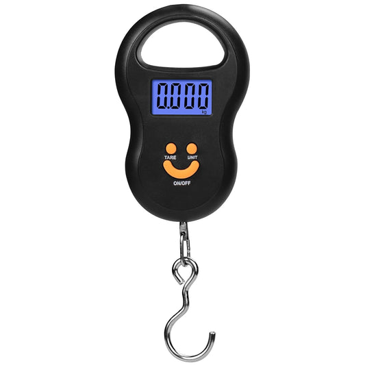 Toguma Fish Scale 50KG Hanging Scale Luggage Scale Weighing Scale with Comfortable Handle and Large Hook, Suitable for Home Farm Outdoor Hunting Fishing (Black) - PuriLite