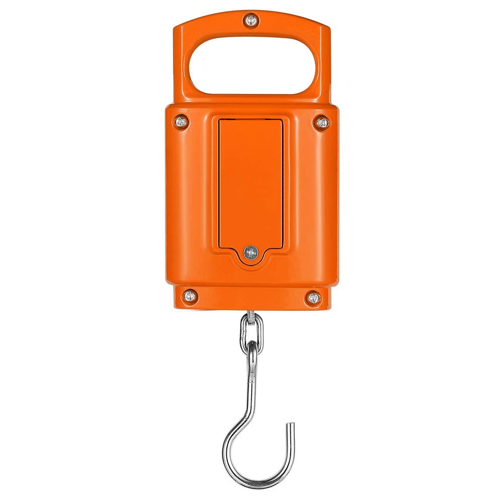Klau Portable Fish Weighing Scales 100 lb / 1600 oz Heavy Duty Digital Hanging Scale LCD Display with Backlight Orange for Home Farm Hunting Outdoor - PuriLite