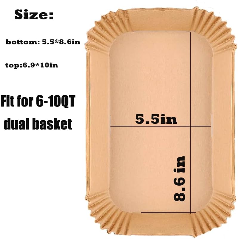 7.5 Inch Air Fryer Parchment Paper Liners Square,150 Pcs Non-Stick &Oil-Proof Air Fryer Liners Disposable for 2-5 QT Frying,Baking,Roast - PuriLite