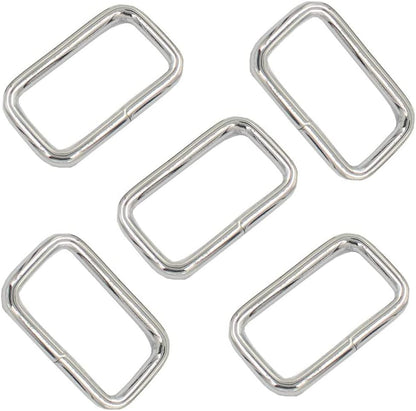 100PCS 1 inch Rectangle Ring Buckles Adjuster Square Buckle for Hardware Bags Hand DIY Accessories (Silver) - PuriLite