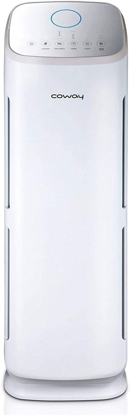 Tall Tower HEPA Air Purifier for Home and Bedroom, Powerful 4-Stage Filtration, Auto Speed Control, Quiet Operation, Touch Controls, White - PuriLite