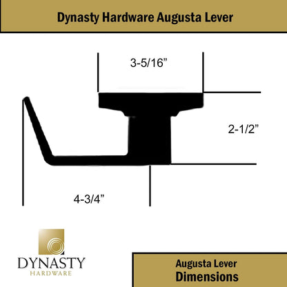 Dynasty Hardware AUG-00-26D Grade 2 Commercial Duty Office Door Keyed Lever Lockset, ADA, Satin Chrome Finish - PuriLite