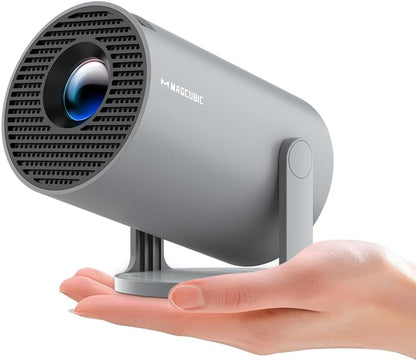 Magcubic 2026 Upgraded Mini Projector 4K Support with WiFi 6 and Bluetooth 5.4, 5W Soundbase Speaker, Portable Projecteur with Auto Vertical Keystone 180° Rotatable Lens Cap for Movie Home HY300Pro+