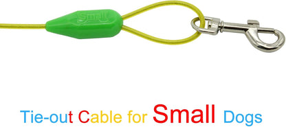 Petest 25ft Reflective Tie-Out Cable for Small Dogs Up to 35 Pounds - PuriLite