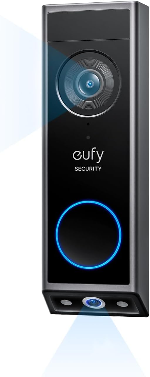 eufy Security Video Doorbell E340 (Battery Powered), Dual Cameras with Delivery Guard, 2K Full HD and Color Night Vision, HomeBase S380 Compatible, No Monthly Fee - PuriLite