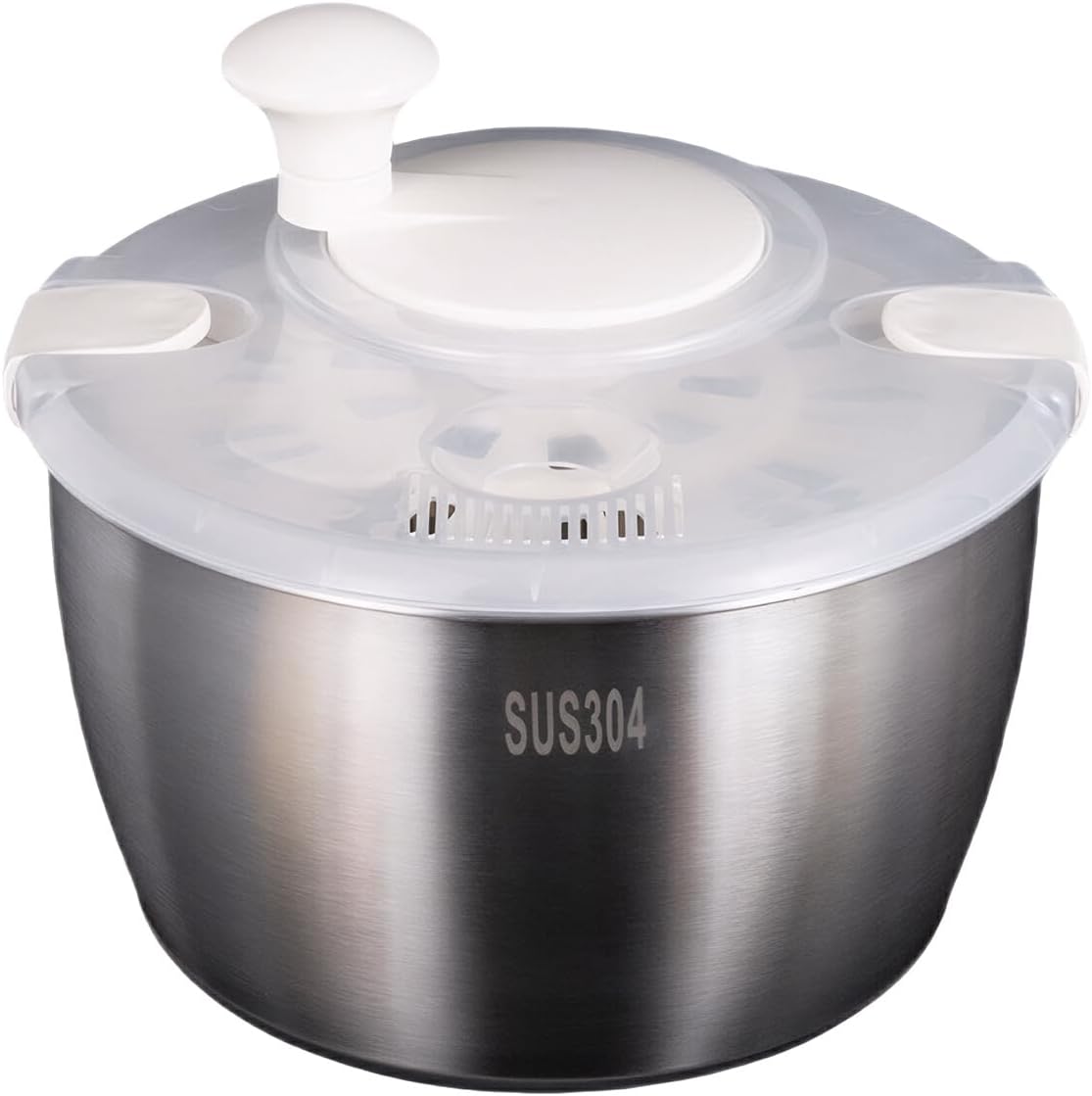 koaunert Large Salad with Non-Slip Base Durable and Practical Stainless Steel Salad Spinners Salad Spinners Collapsible, Stainless Steel - PuriLite