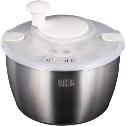 koaunert Large Salad with Non-Slip Base Durable and Practical Stainless Steel Salad Spinners Salad Spinners Collapsible, Stainless Steel - PuriLite
