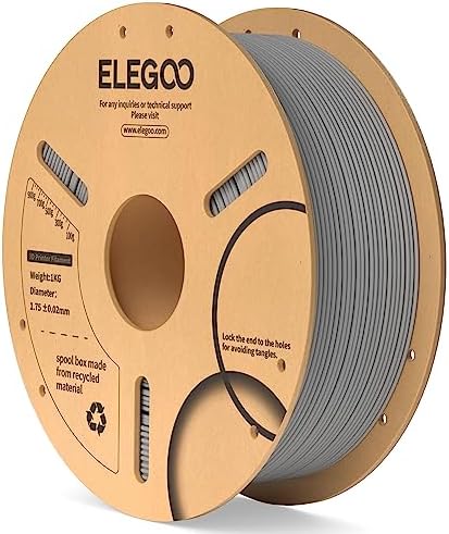 ELEGOO PLA Filament 1.75mm Black 1KG,3D Printer Filament Dimensional Accuracy +/- 0.02mm,1kg Cardboard Spool(2.2lbs) 3D Printing Filament Fits for Most FDM 3D Printers - PuriLite