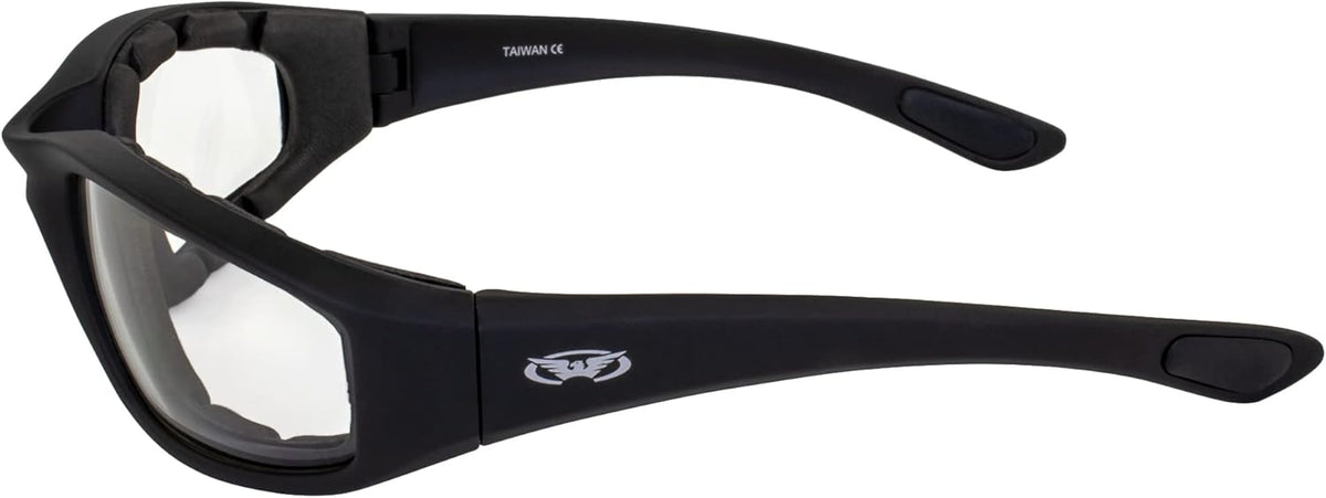 Global Vision Eyewear Kickback Sunglasses with Ethylene Vinyl Acetate Foam, Clear Lens - PuriLite