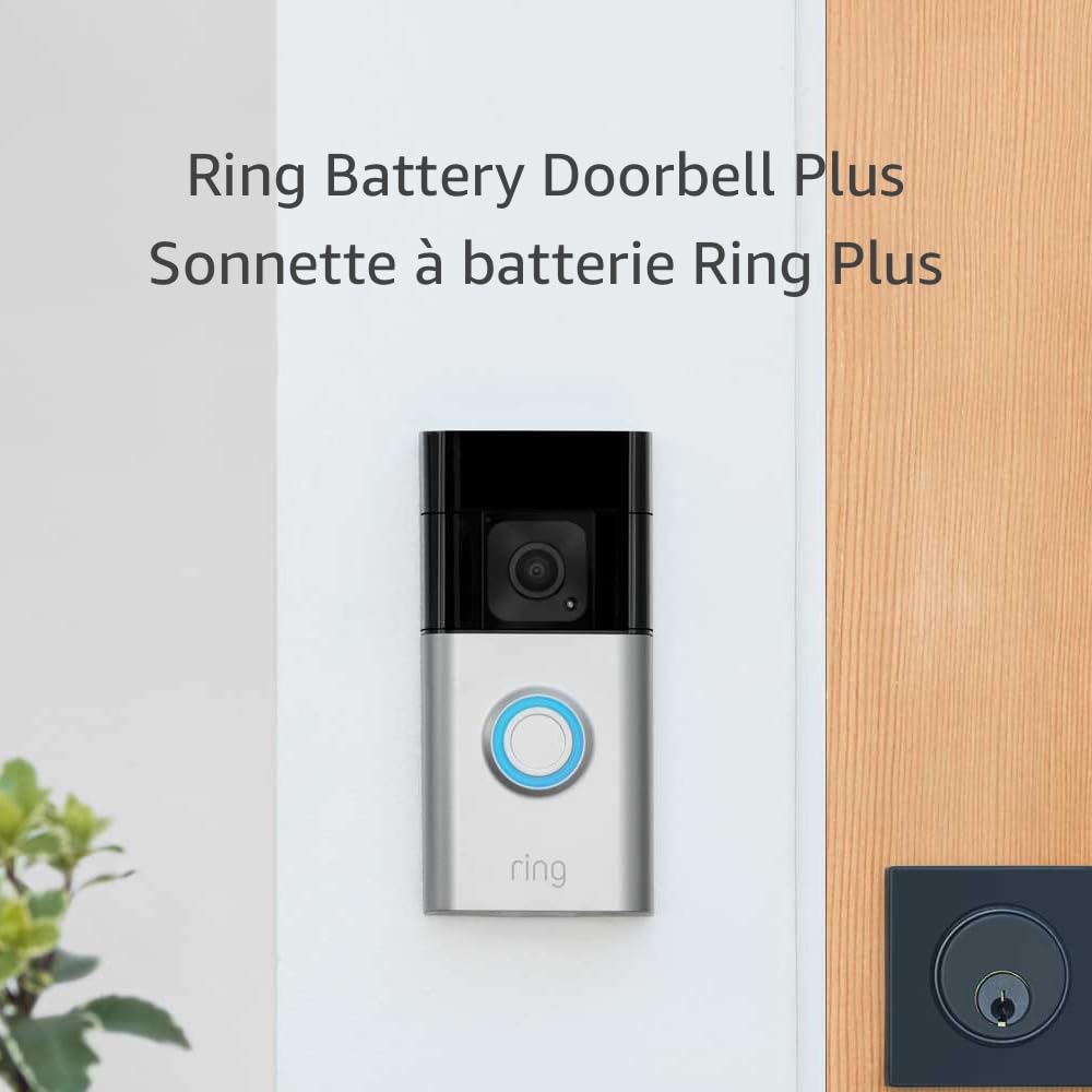 Ring Battery Doorbell Plus (newest model), Head-to-Toe HD+ Video, motion detection & alerts, and Two-Way Talk - PuriLite