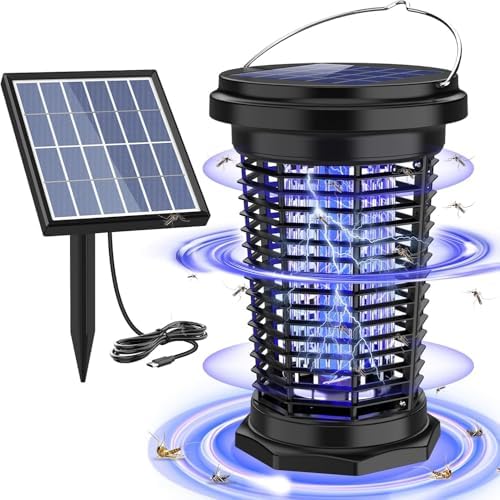 PALONE Solar Bug Zapper with 5.5W Solar Panel Charging, USB Charging Bug Zapper Light for Outdoor and Indoor - PuriLite