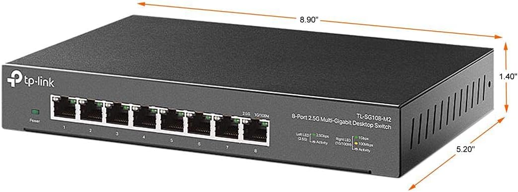 TP-Link TL-SX1008 | 8 Port 10G/Multi-Gig Unmanaged Ethernet Switch | Desktop/Rackmount | Plug & Play | Sturdy Metal Casing | Limited Lifetime Protection | Speed Auto-Negotiation - PuriLite