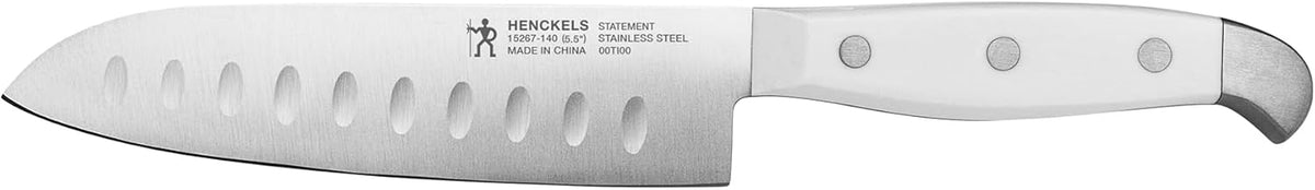 HENCKELS Statement 15Piece White-Handled Knife Block Set with Shears, Sharpening Steel - Dishwasher Safe, Ergonomic Handle - PuriLite