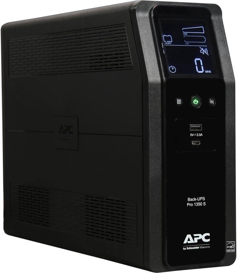 APC BR1000MS Sine Wave UPS Battery Backup & Surge Protector, 1000VA, Backups Pro, Black - PuriLite