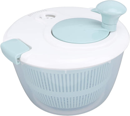 Salad Spinner Vegetable Dryer Lettuce Spinner 5L Large Capacity Fruit Washing Bowl with Strainer Manual Water Drainage Multi Purpose Kitchen Tool - PuriLite