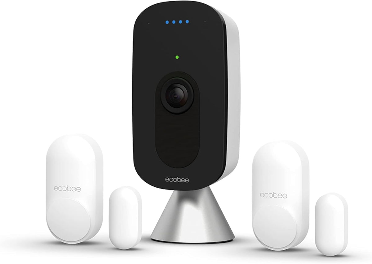 ecobee Smart Camera – Indoor WiFi Security Camera, Smart Home Security System, 1080p HD 180 Degree FOV, Night Vision, 2-Way Audio, Works with Apple HomeKit, Alexa Built in - PuriLite