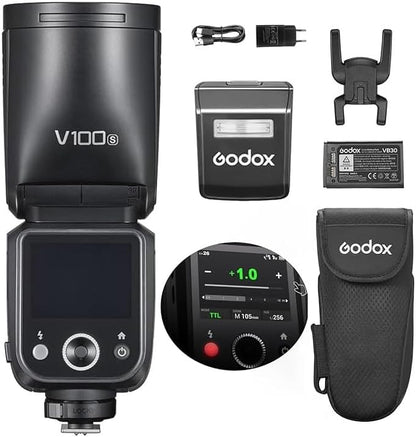 Godox V1S Professional Camera Flash Speedlite TTL Speedlight Round Head Wireless 2.4G Fresnel Zoom Compatible with Sony a7RII a7R a58 a99 ILCE6000L a7RIII a7R3 a9 a77II a77 a350 Camera for Photography - PuriLite