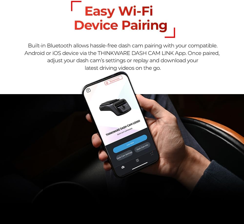 THINKWARE U3000 2CH 4K Front Dash Cam, 2K Rear Cam, STARVIS 2 Sensor Super Night Vision, Car Camera 5GHZ Wi-Fi GPS Radar Buffered Parking Mode CPL Filter Red Light Speed Camera Alerts OBD Cable - PuriLite