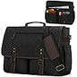 Messenger Bag for Men, Laptop Bag 15.6 Inch, Water Resistant Canvas Shoulder Bag Nylon Crossbody Bag for Women with Detachable Shoulder Strap Black - PuriLite