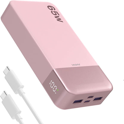 JUOVI Power Bank 65W 20000mAh USB-C Laptop Portable Charger Fast Charging