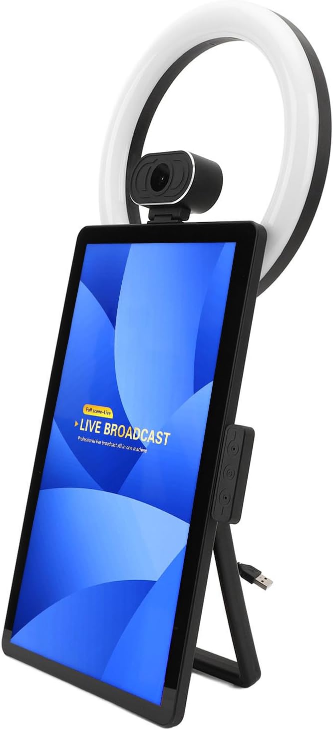 Generic Live Broadcasting Machine, Background Blur Live Broadcast Interactive Touch Screen 16GB 256GB Built in Sound Card for Android 11.0 (US Plug) - PuriLite