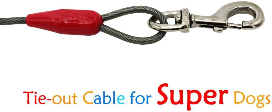 Petest 25ft Reflective Tie-Out Cable for Small Dogs Up to 35 Pounds - PuriLite