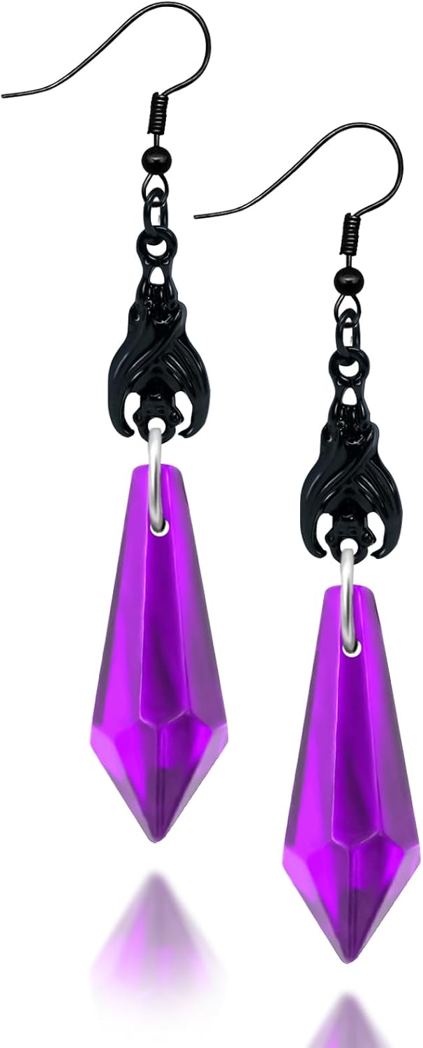 Nylry Halloween Earrings for Women Dangle Bat Earrings Goth Earring Victorian Earring Halloween Accessories Gothic Jewelry Goth Gifts for Women Vampire Costume Accessories Gothic Decorations - PuriLite