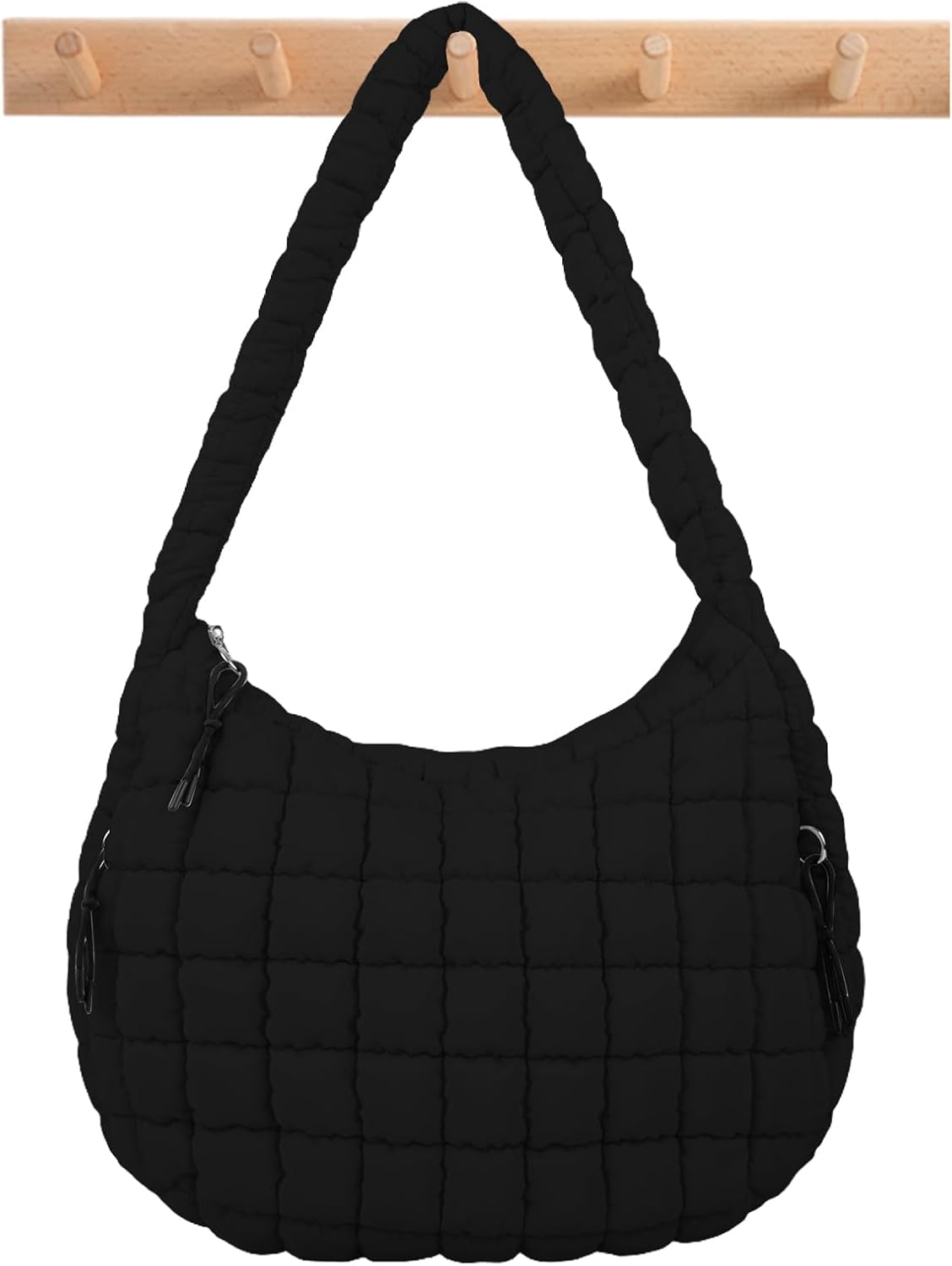 Quilted Puffer Tote Bag Large Crossbody Shoulder Bag with Zipper, Nylon Hobo Oversized Handbag - PuriLite