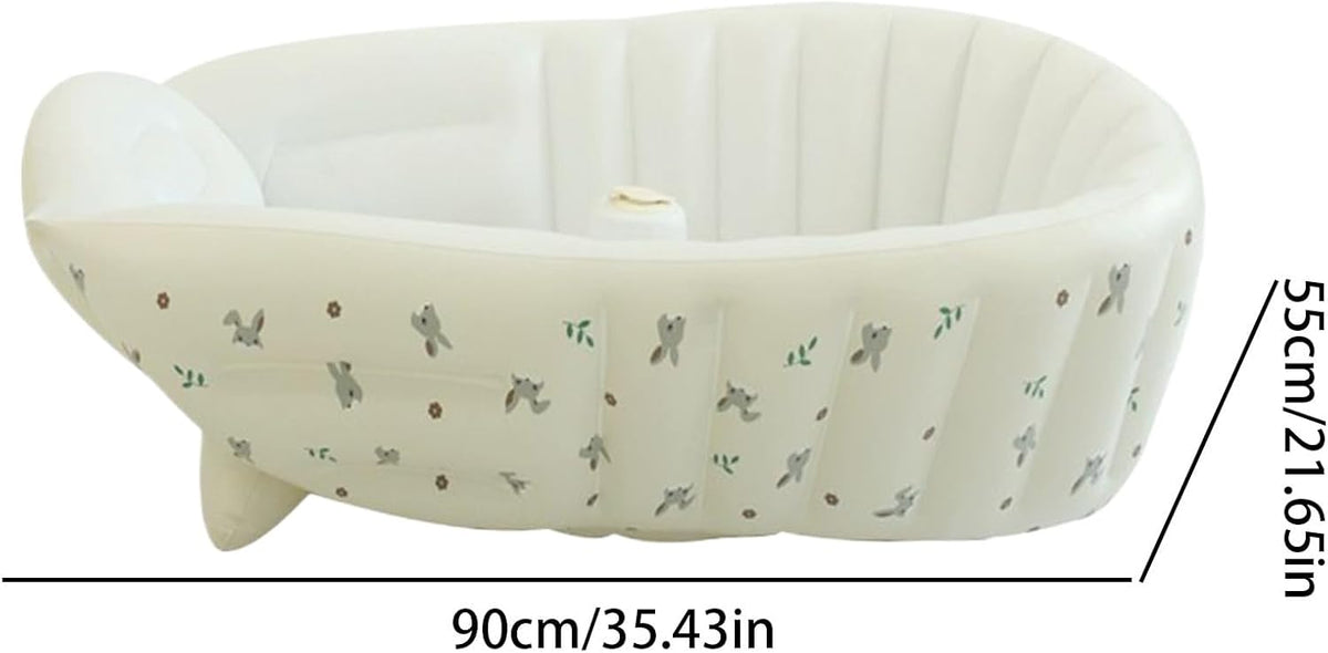 Baby Tubs - Inflatable Toddler Shower Tub - Adjustable Foldable Bathing Support Seat Bathroom Accessories for Beach Pool Outdoor Camping Travel - PuriLite