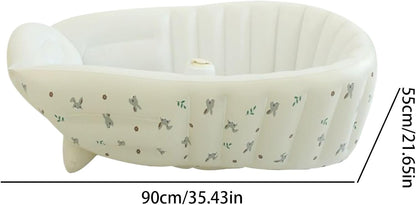 Baby Tubs - Inflatable Toddler Shower Tub - Adjustable Foldable Bathing Support Seat Bathroom Accessories for Beach Pool Outdoor Camping Travel - PuriLite