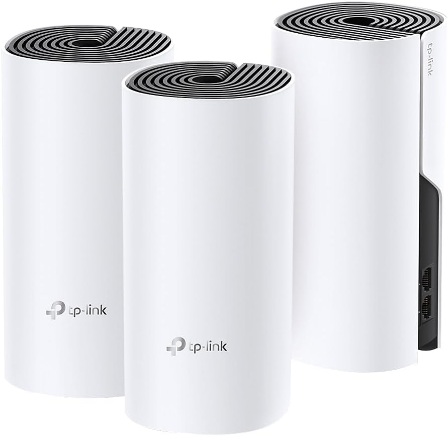 TP-Link Deco Whole Home Mesh WiFi System (Deco M4) – Up to 5,500 Sq. Ft. Coverage, Replaces Wireless Internet Routers and Extenders, Gigabit Ports, Works with Alexa, 3-Pack - PuriLite