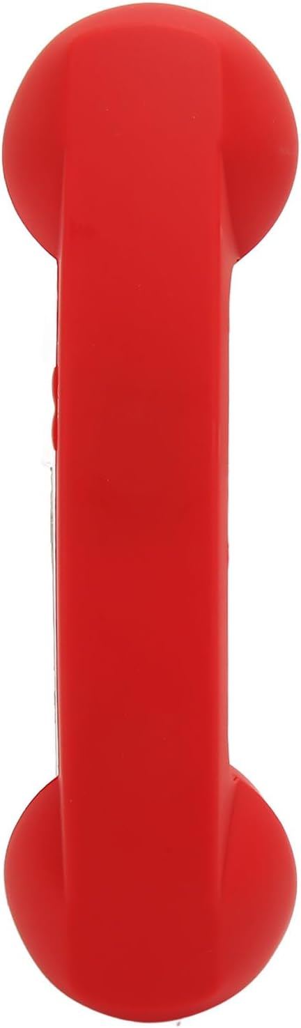 Qiilu Retro Telephone Handset for Mobile Phones - Rechargeable Radiation Proof Handset Receiver with USB Charging (Red) - PuriLite