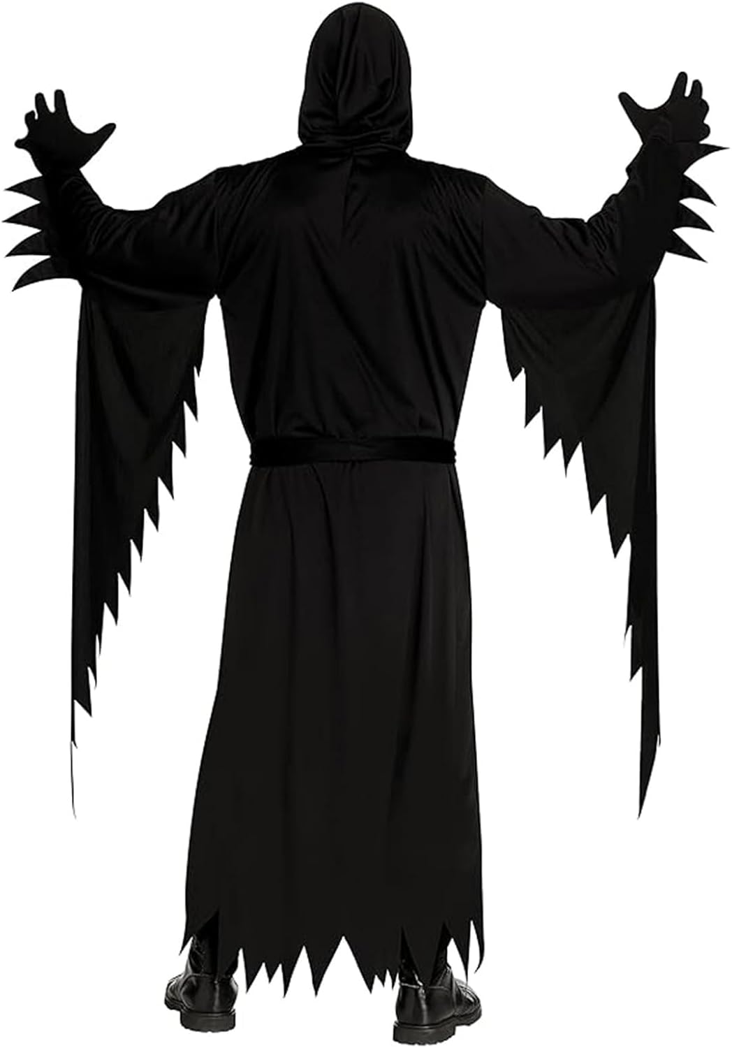 Mens Scary Scream Costume Black Robe with Scary Mask Halloween Cosplay Costume - PuriLite
