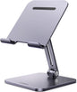 UGREEN Tablet Stand for Desk, Aluminum Stand for iPad Extended Height, Adjustable Foldable Portable Desktop Stand Holder for iPad Pro 12.9 11 9.7 10.5 iPad Air Mini Galaxy Surface iPhone 14 Pro, Grey - PuriLite