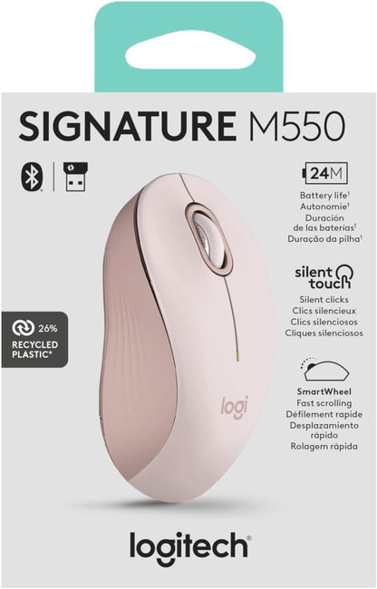 Logitech Signature M650 L Full Size Wireless Mouse - For Large Sized Hands, 2-Year Battery, Silent Clicks, Customizable Side Buttons, Bluetooth, for PC/Mac/Multi-Device/Chromebook - Black - PuriLite