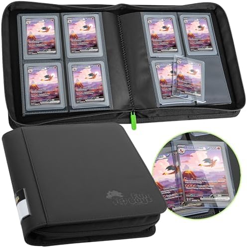 FunGuys Toploader Binder, Trading Card Binder Storage,128 4 Pocket Top Loader Pokemon Binder, Card Collection Yugioh Cards, MTG, TCG, Folders for Trading Cards - PuriLite