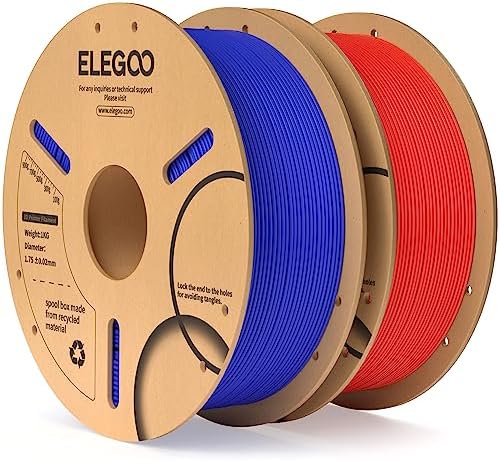 ELEGOO PLA Filament 1.75mm Black 1KG,3D Printer Filament Dimensional Accuracy +/- 0.02mm,1kg Cardboard Spool(2.2lbs) 3D Printing Filament Fits for Most FDM 3D Printers - PuriLite