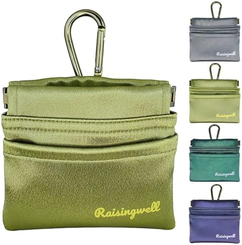 Raisingwell Dog Treat Pouch, Black Pocket Sized Pet Training Pouch, Cotton Fabric, Hand Free Dog Walking Bag with Carabiner, Self-Closing Pet Feed Snack Reward, for Pet Puppy Travel or Outdoor Use - PuriLite